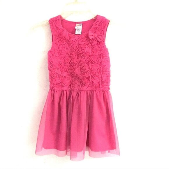 Healthex rosette sheer overlay girls dress 5T - Picture 1 of 8
